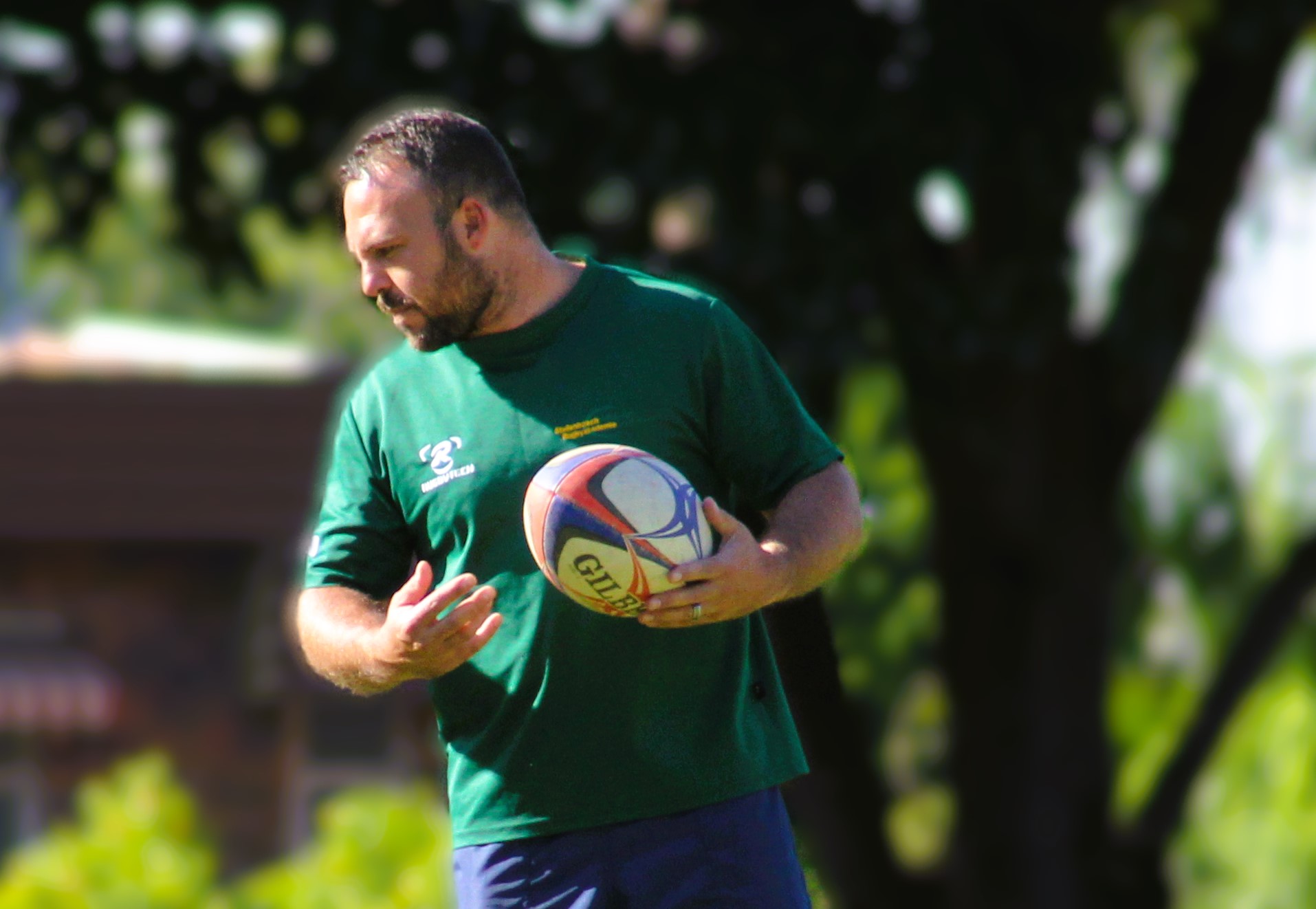 Hennie Venter coaching rugby